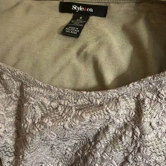 Style & Co Lace Taupe Blouse Ladies Size Small - Picture 8 of 8